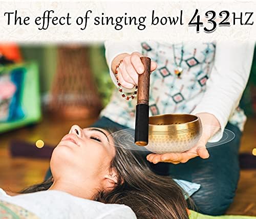 Lot de 2 bols chantants tibétains - 100 % faits à la main au Népal - Pour la méditation, le yoga, les chakras, la méditation, cadeaux uniques pour femme - Image 4