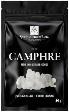 Encens Naturel - Bonheur - Purification - Protection - Protection pour Fumigation Brule Parfum ou encensoir (Camphre, 50 GR)