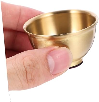 Amosfun Bol de service en laiton soutenir Ornement d'autel bol en cuivre bols d'autel bols lisses bols de culte accessoire de sacrifice bols en cuivre bol d'autel rituel bol sacré - Image 5