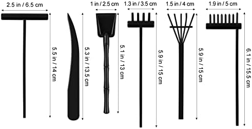 TOYANDONA 6 Pcs Râteau zen Mini Râteau de Jardin zen Méditation Sable Zen Outils de Jardin DIY Rock Zen Jardin Kits Jouets Accessoires de Jardin zen - Image 4