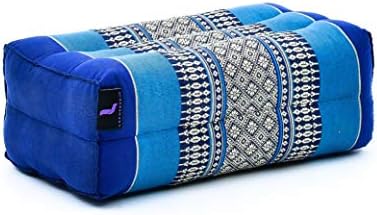 LEEWADEE Bloc de Yoga - Yoga Bloc en kapok Fait à la Main, Coussin Brique en kapok Artisanal pour Le Yoga, Ensemble de 2, Bleu - Image 2