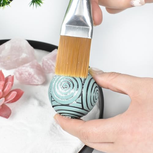 Artcome Jardin de sable zen japonais pour bureau – Plateau rond pour thérapie de méditation – Outil de relaxation et de méditation pour soulager le stress – Accessoires de bureau à la maison et au - Image 6