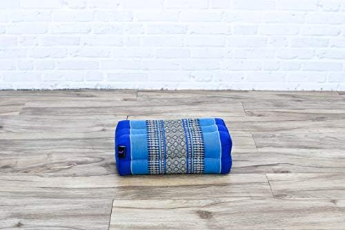 LEEWADEE Bloc de Yoga - Yoga Bloc en kapok Fait à la Main, Coussin Brique en kapok Artisanal pour Le Yoga, Ensemble de 2, Bleu - Image 4