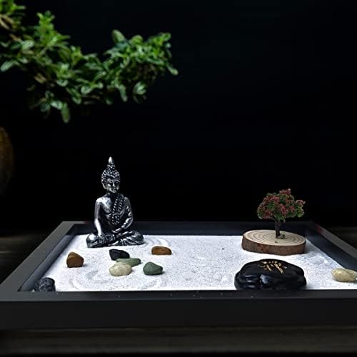 LuXianYS Jardin de Sable Japonais Zen, Zen Garden, Mini Jardin Zen Decoration, Zen Décoration de Méditation, Jardin Zen Fait à la Main Jardin Zen, pour Bureau, Détente et Méditation à Domicile - Image 7