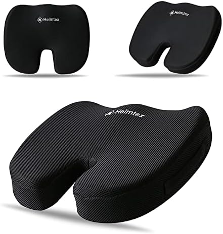 EDS Coussin orthopédique en Mousse à mémoire de Forme Respirant et antidérapant, pour Chaise de Bureau/sièges de Voiture/Chaise de Gaming/etc., à Housse Amovible Lavable, Noir