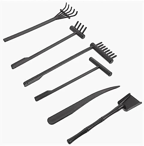 Kit Mini Zen Jardin - 6pcs Noir Râteau et Méditation Sable Outils - Rock Garden Idéal Relaxation - pour Table pour Accessoires - Image 6