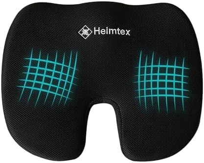 EDS Coussin orthopédique en Mousse à mémoire de Forme Respirant et antidérapant, pour Chaise de Bureau/sièges de Voiture/Chaise de Gaming/etc., à Housse Amovible Lavable, Noir - Image 7