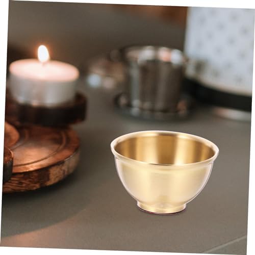 Amosfun Bol de service en laiton soutenir Ornement d'autel bol en cuivre bols d'autel bols lisses bols de culte accessoire de sacrifice bols en cuivre bol d'autel rituel bol sacré - Image 7