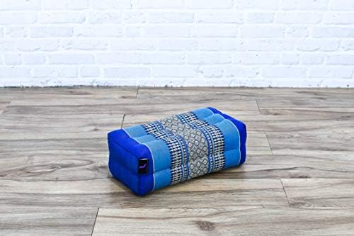 LEEWADEE Bloc de Yoga - Yoga Bloc en kapok Fait à la Main, Coussin Brique en kapok Artisanal pour Le Yoga, Ensemble de 2, Bleu - Image 5
