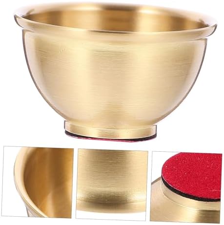 Amosfun Bol de service en laiton soutenir Ornement d'autel bol en cuivre bols d'autel bols lisses bols de culte accessoire de sacrifice bols en cuivre bol d'autel rituel bol sacré - Image 2