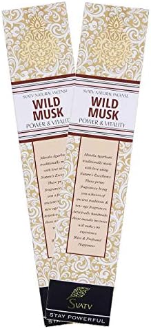 SVATV Herbal & Ancient Method Musc Bâton d'encens avec Lot de 2 encens pour la méditation, Le Yoga, Le Spirituel, Le Nettoyage énergétique de l'aromathérapie - 15 gx 2 encens | 30g