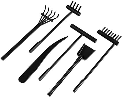 TOYANDONA 6 Pcs Râteau zen Mini Râteau de Jardin zen Méditation Sable Zen Outils de Jardin DIY Rock Zen Jardin Kits Jouets Accessoires de Jardin zen