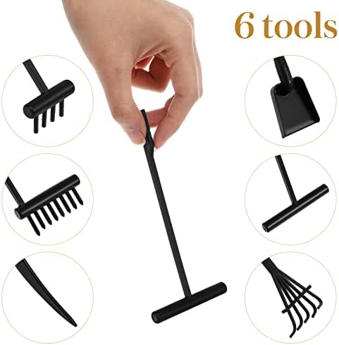 TOYANDONA 6 Pcs Râteau zen Mini Râteau de Jardin zen Méditation Sable Zen Outils de Jardin DIY Rock Zen Jardin Kits Jouets Accessoires de Jardin zen - Image 6