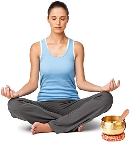 Bol chantant de méditation - Coussin de méditation - Bouddhisme tibétain - Fait à la main au Népal - Bol chantant pour la méditation et le yoga - Image 4