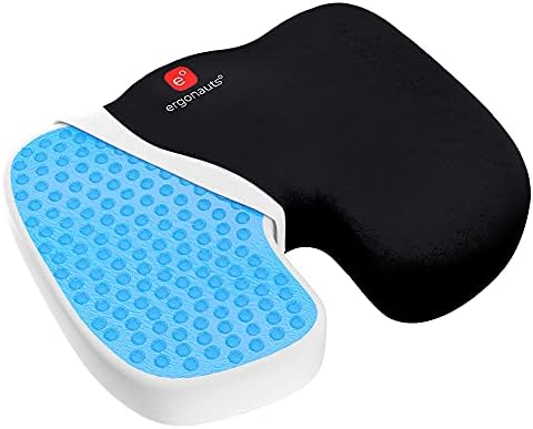 Ergonauts Coussin de siège orthopédique antidérapant en Gel et Mousse à mémoire de Forme pour Coccyx, Coussin pour sièges de Voiture, chaises de Bureau, soulage Les douleurs dorsales et la sciatique