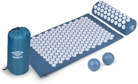 Umbro Tapis Acupression - Tapis Champ de Fleurs - Acupression pour la Détente - Tapis de Massage avec Balle a Picot - Tapis Fleur Contre les Mal de Dos - 6,3x42x71 cm - Bleu