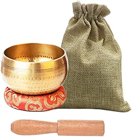 Bol chantant de méditation - Coussin de méditation - Bouddhisme tibétain - Fait à la main au Népal - Bol chantant pour la méditation et le yoga