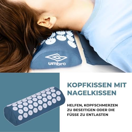 Umbro Tapis Acupression - Tapis Champ de Fleurs - Acupression pour la Détente - Tapis de Massage avec Balle a Picot - Tapis Fleur Contre les Mal de Dos - 6,3x42x71 cm - Bleu - Image 6