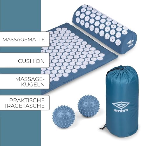 Umbro Tapis Acupression - Tapis Champ de Fleurs - Acupression pour la Détente - Tapis de Massage avec Balle a Picot - Tapis Fleur Contre les Mal de Dos - 6,3x42x71 cm - Bleu - Image 7