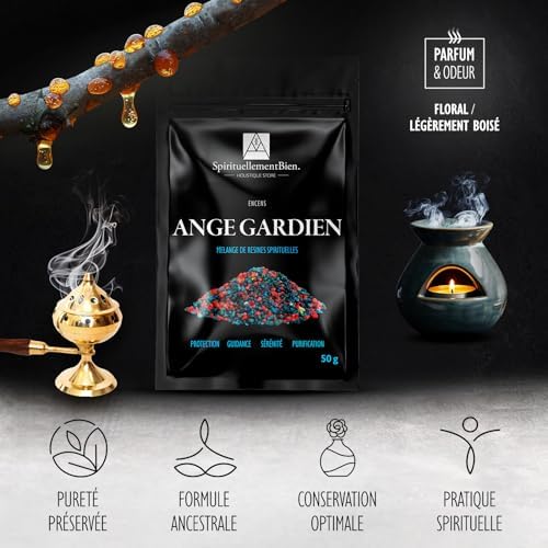 Encens Grain Ange Gardien Pur 100% Naturel 50g - Résine Authentique pour Fumigation, Protection, Guidance Spirituelle et Apaisement - Image 2