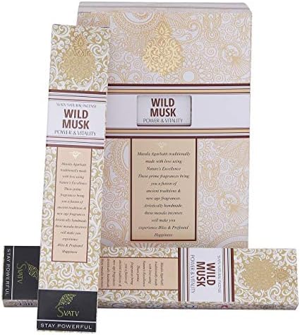 SVATV Herbal & Ancient Method Musc Bâton d'encens avec Lot de 2 encens pour la méditation, Le Yoga, Le Spirituel, Le Nettoyage énergétique de l'aromathérapie - 15 gx 2 encens | 30g - Image 3