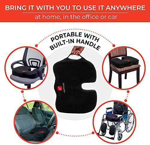 Ergonauts Coussin de siège orthopédique antidérapant en Gel et Mousse à mémoire de Forme pour Coccyx, Coussin pour sièges de Voiture, chaises de Bureau, soulage Les douleurs dorsales et la sciatique - Image 9