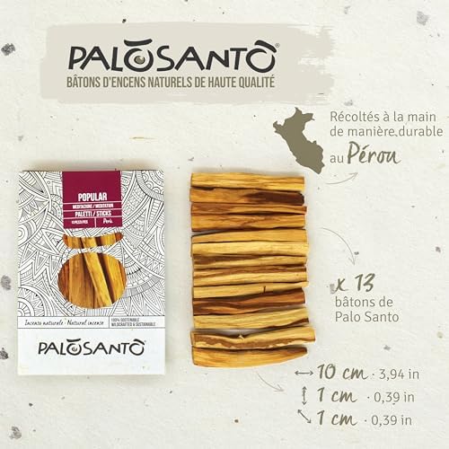 PALOSANTO - Palo Santo Batons Populaire Ayabaca - 13 Batons - Qualité Supérieure du Pérou - Encens Naturel - Idéal Purification, Protection Maison - Bois Naturel 100% Bursera Graveolens - Image 2