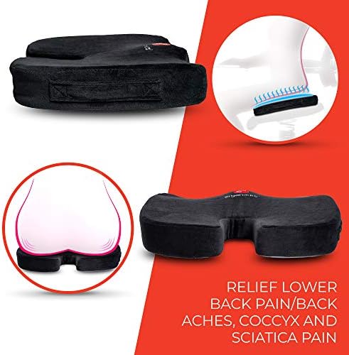 Ergonauts Coussin de siège orthopédique antidérapant en Gel et Mousse à mémoire de Forme pour Coccyx, Coussin pour sièges de Voiture, chaises de Bureau, soulage Les douleurs dorsales et la sciatique - Image 6