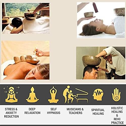 Bol chantant de méditation - Coussin de méditation - Bouddhisme tibétain - Fait à la main au Népal - Bol chantant pour la méditation et le yoga - Image 2