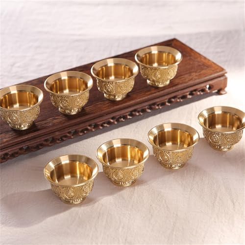 WNXGNHO Cuivre Tibétain Huit Symboles Chance offert Bol Tasse d'eau Bénite pour Le Rituel Bouddhiste Bouddha Décoration Maison - Image 6