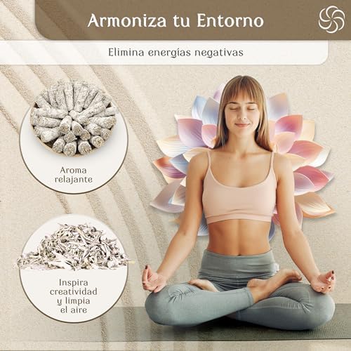 COPALOSANTO® | Paquets Faits à la Main de Sauge Blanche à brûler 10 cm | Sahumérium Naturel | Protection ancestrale et spirituelle | Nettoyage énergétique (4 Sauge Blanche) - Image 4