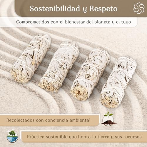 COPALOSANTO® | Paquets Faits à la Main de Sauge Blanche à brûler 10 cm | Sahumérium Naturel | Protection ancestrale et spirituelle | Nettoyage énergétique (4 Sauge Blanche) - Image 3