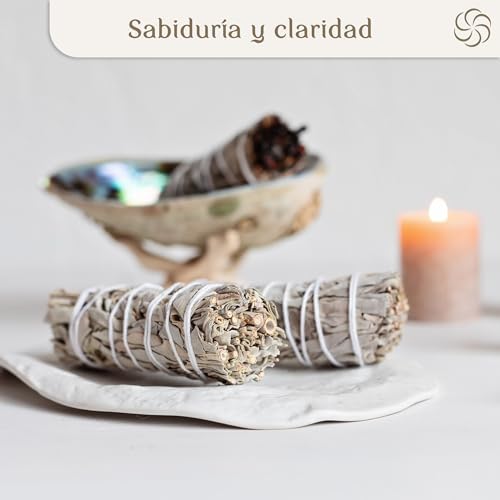 COPALOSANTO® | Paquets Faits à la Main de Sauge Blanche à brûler 10 cm | Sahumérium Naturel | Protection ancestrale et spirituelle | Nettoyage énergétique (4 Sauge Blanche) - Image 5