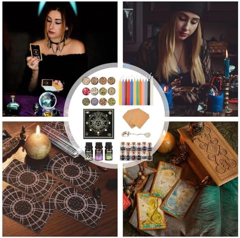 Nankoyal Fournitures et Outils Wiccan, kit de Fournitures de sorcière pour de sorcière | Kit Complet de Fournitures de sorcière - Guide Facile à Suivre Fournitures de sorcières pour Les collègues de - Image 4
