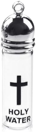 Psdndeww Bouteille d'eau sacrée classique en verre avec couvercle décoratif pour usage religieux Accessoires de cérémonie religieuse