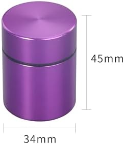 Boîte en métal pour Herbes, Pilules et Epices | ø45x34mm 40ml | Anti-odeurs et imperméables | Métal Aluminium | Boîte de Transport Premium | Boîte de Rangement de Tube de Haute Wualité (Violet) - Image 4