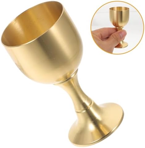 Cabilock 2 Ensembles Saint Graal Coupe Rituelle De Décoration Coupe À Vin Sur Pied Gobelet Sacré De L'église Coupe D'adoration D'autel Tasses De Communion Golden Laiton 2 Pièces * 2 - Image 5