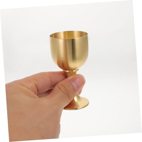 Cabilock 2 Ensembles Saint Graal Coupe Rituelle De Décoration Coupe À Vin Sur Pied Gobelet Sacré De L'église Coupe D'adoration D'autel Tasses De Communion Golden Laiton 2 Pièces * 2 - Image 2