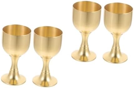 Cabilock 2 Ensembles Saint Graal Coupe Rituelle De Décoration Coupe À Vin Sur Pied Gobelet Sacré De L'église Coupe D'adoration D'autel Tasses De Communion Golden Laiton 2 Pièces * 2