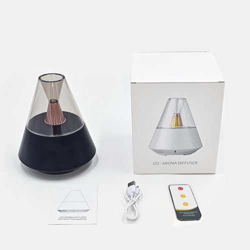 MARZIUS Diffuseur d'arômes d'huiles essentielles, humidificateur portable avec brume froide et effet de lumière chaude, télécommande, capacité de 150 ml, pour chambre à coucher, bureau, salon, yoga - Image 7