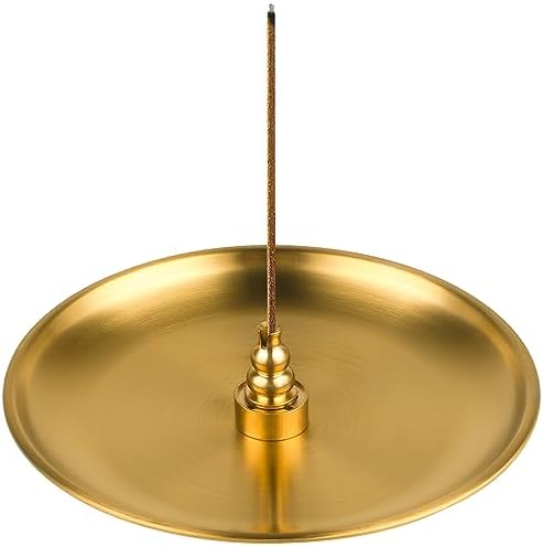 SLKIJDHFB Porte-encens 3 en 1, brûleur d'encens en Laiton avec récupérateur de Cendres en Alliage de 14 cm, idéal pour la Salle de Yoga, la Salle de méditation et Le Salon