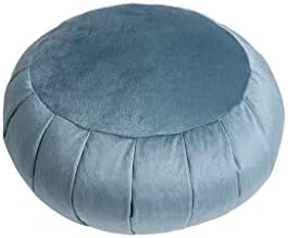 Chouette sensorielle coussin de méditation yoga zafu en velours rempli de grains de sarrasin rond hauteur d'assis 18 cm diamantre 35 "2,5 kg vert bouddhiste - Image 2