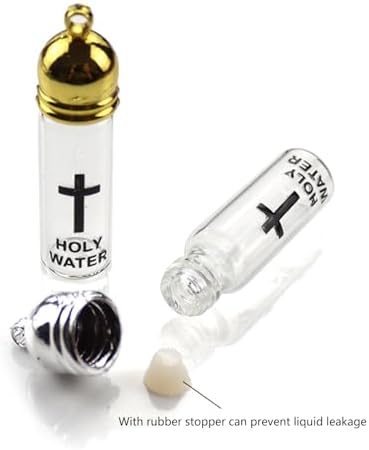 Psdndeww Bouteille d'eau sacrée classique en verre avec couvercle décoratif pour usage religieux Accessoires de cérémonie religieuse - Image 6