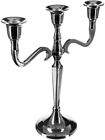 Atmosphère - Bougeoir 3 Têtes - Métal - Argent - H27 cm