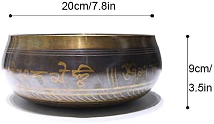 ZYuan Bol Chantant Artisanal，20 cm Bol Musical Tibétain avec Maillet et Coussin, pour Yoga Méditation Prière Relaxation Soulagement de Stress et Anxiété Guérison par Chakra Décoration de Maison - Image 3