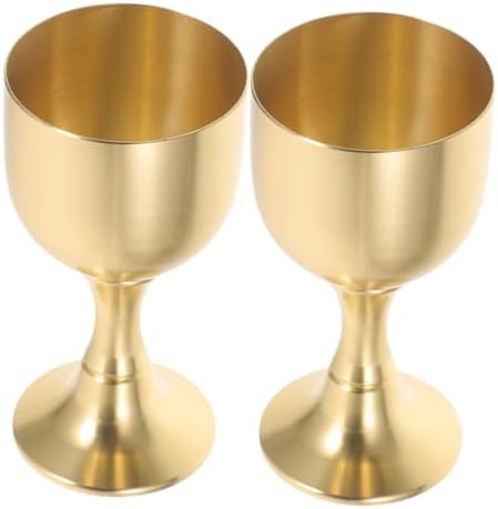 Cabilock 2 Ensembles Saint Graal Coupe Rituelle De Décoration Coupe À Vin Sur Pied Gobelet Sacré De L'église Coupe D'adoration D'autel Tasses De Communion Golden Laiton 2 Pièces * 2 - Image 9
