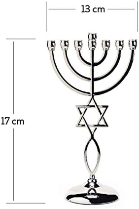 Ananadashop Bougeoir décoratif en forme d'étoile de David - 7 branches - Symbole juif israélien - Menorah - Image 2