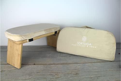 Tortuga - Banc de méditation - 100% Bambou Biologique - 46x18x15cm - Crème - Pack Complet: Sac de Transport, Coussin Confortable - Tabouret de méditation Ergonomique Pliable - Améliore la Posture - Image 4