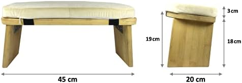 Tortuga - Banc de méditation - 100% Bambou Biologique - 46x18x15cm - Crème - Pack Complet: Sac de Transport, Coussin Confortable - Tabouret de méditation Ergonomique Pliable - Améliore la Posture - Image 3