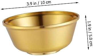 CRAFTHROU Tasse Sainte De Table Coupe Sacrée Tasse De Bouddhisme De Bureau Bol Tasse De Bouddhisme Résistante à L'usure Photophore Votif Bol D'autel Coupe D'offrande Cuivre Golden - Image 2